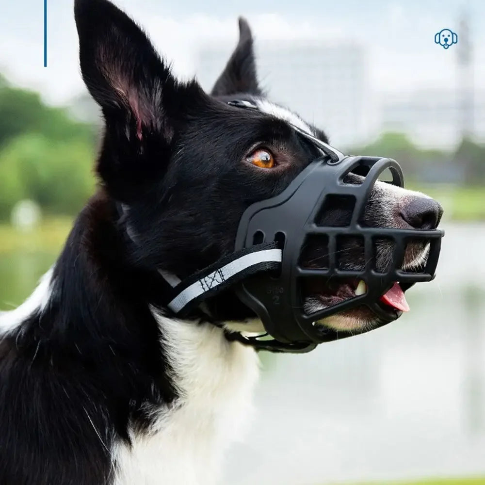 Bozal para Perros Ajustable Anti-Mordidas - Respirable Entrenamiento Canino