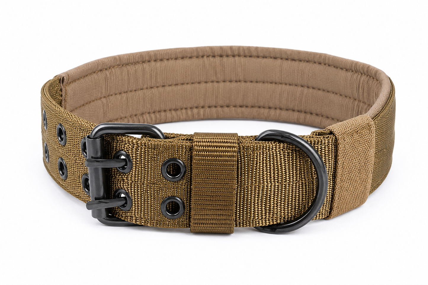 Collar Táctico Militar para Perros Grandes — Nylon Resistente con Hebilla Metal