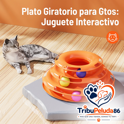 Torre Interactiva para Gatos con 3 Pisos y Bolas de Colores — Estimulación Mental y Física