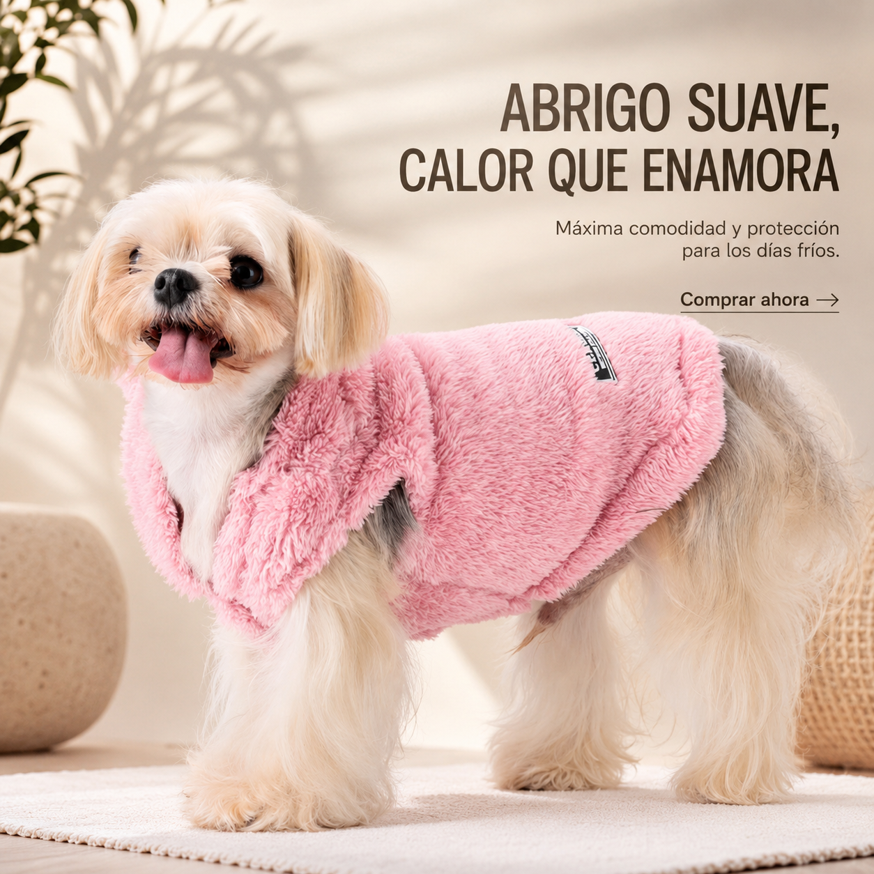 Abrigo Polar con Capucha para Gatos y Perros Pequeños — Felpa Térmica Ultrasuave | 3 Colores y 4 Tallas