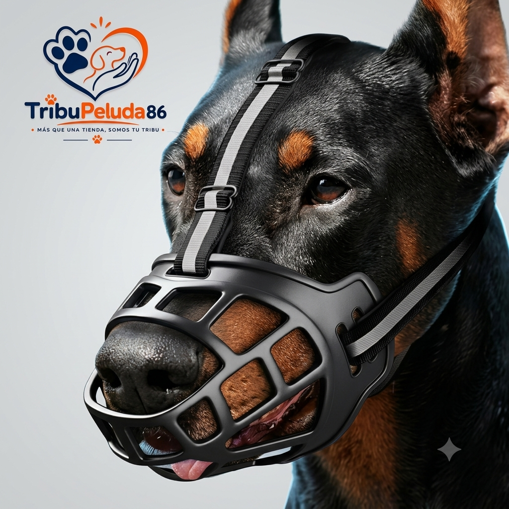 Bozal para Perros Ajustable Anti-Mordidas - Respirable Entrenamiento Canino