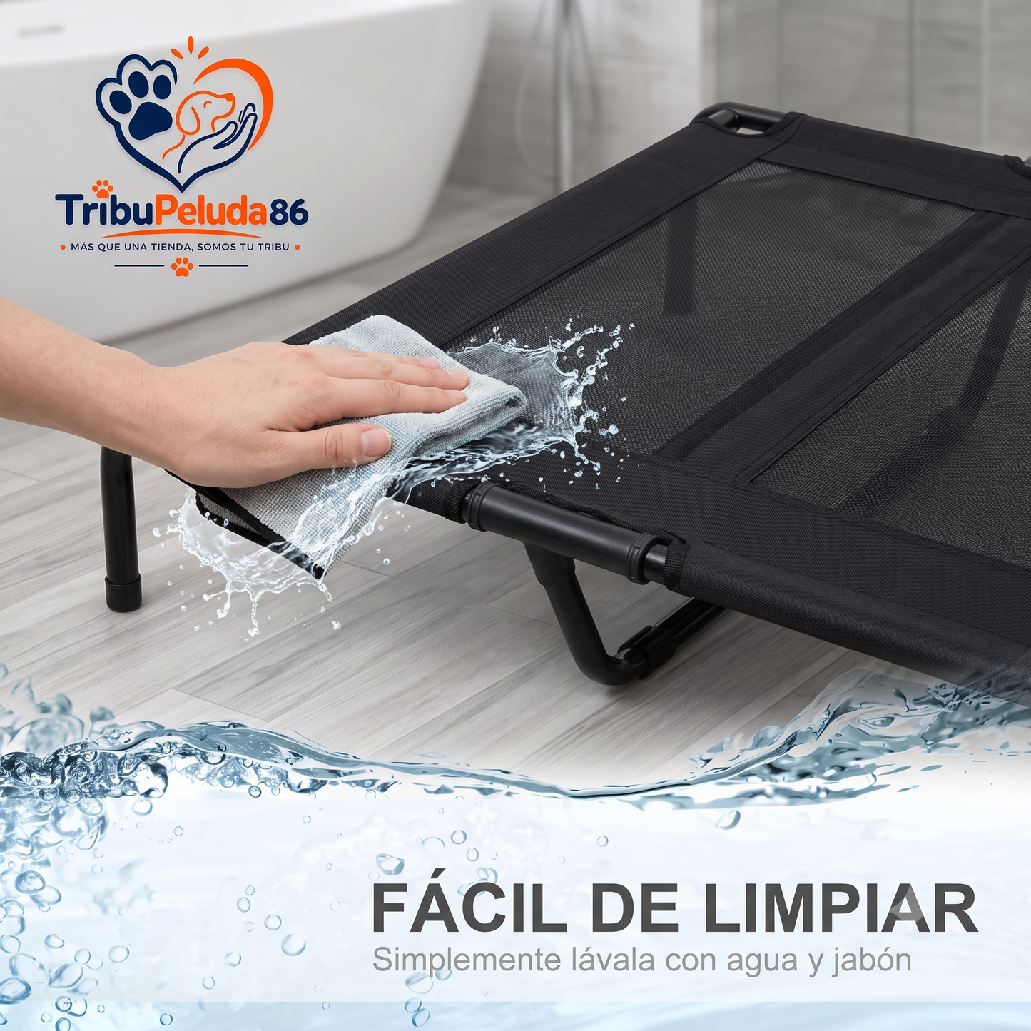 Cama Elevada para Perros Interior y Exterior — Transpirable, Estructura Metálica | PawHut