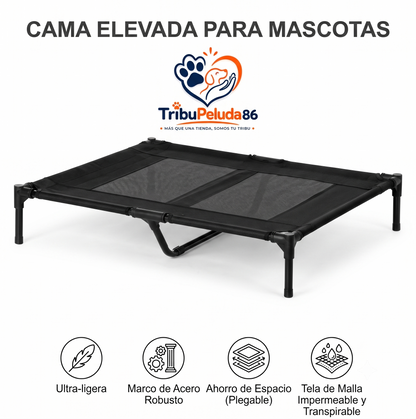 Cama Elevada para Perros Interior y Exterior — Transpirable, Estructura Metálica | PawHut
