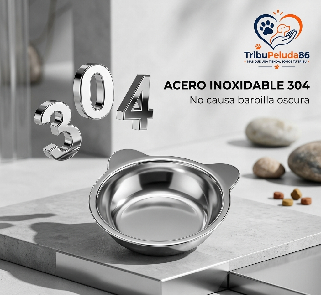 Comedero Antireflujo Gatos Elevado | Acero Inoxidable 304