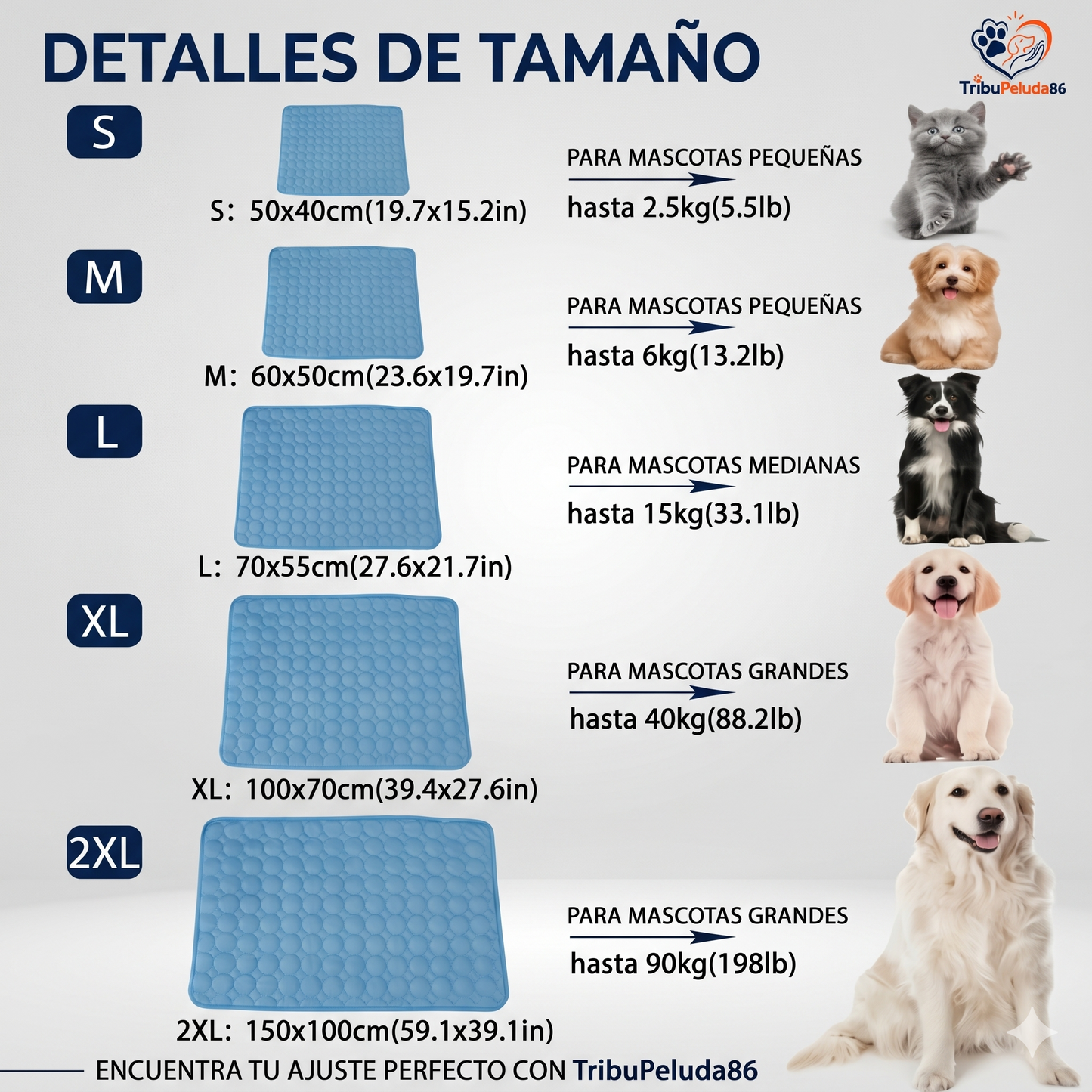 Esterilla Refrescante de Gel para Perros y Gatos — Manta Fría de Verano para Interior y Exterior