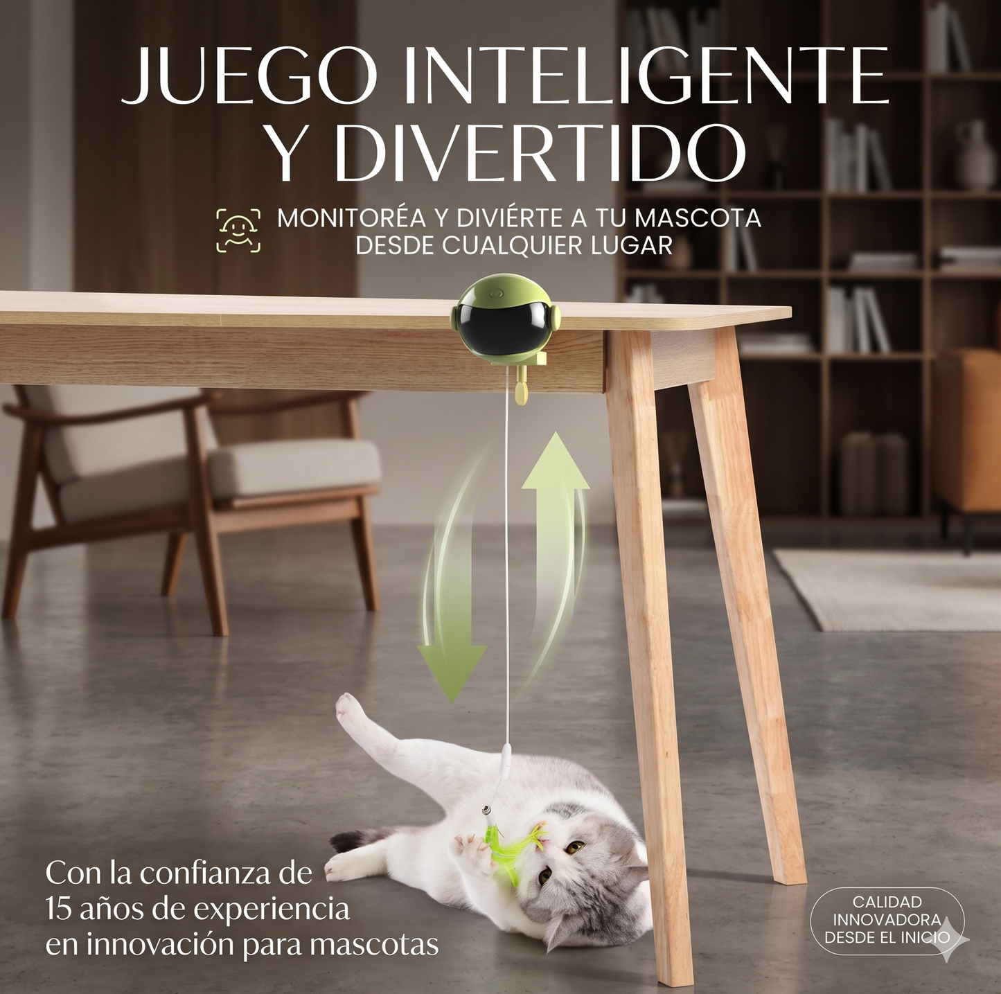 Juguete Eléctrico para Gatos — Bola Elevadora Automática para Mesa