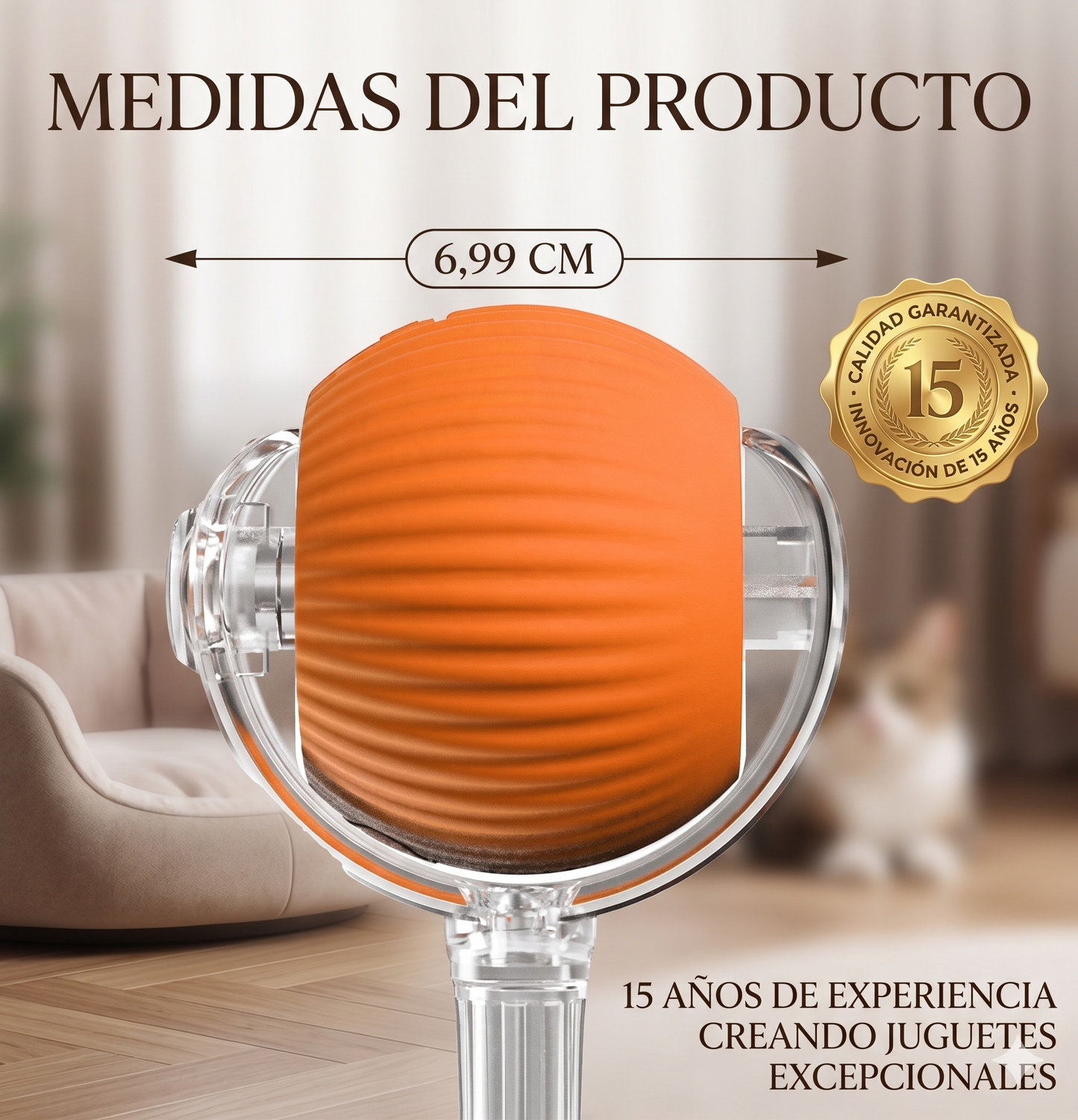 Pelota Interactiva Automática para Gatos — Rodante Recargable con Sensor