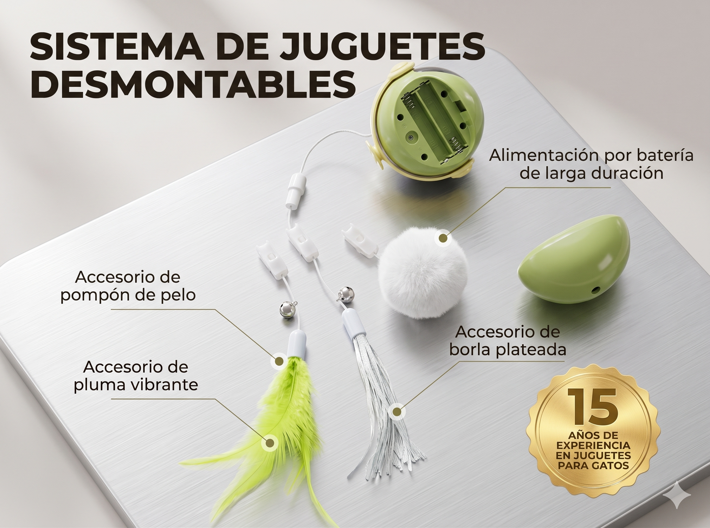 Juguete Eléctrico para Gatos — Bola Elevadora Automática para Mesa