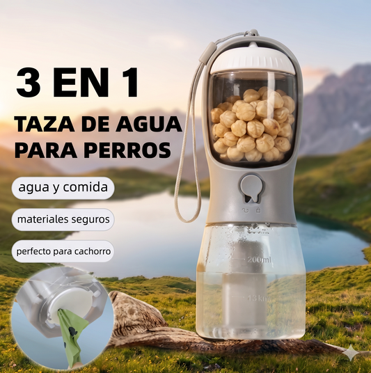 Set 3 en 1 Portátil para Perros — Bebedero, Comedero y Bolsas de Paseo