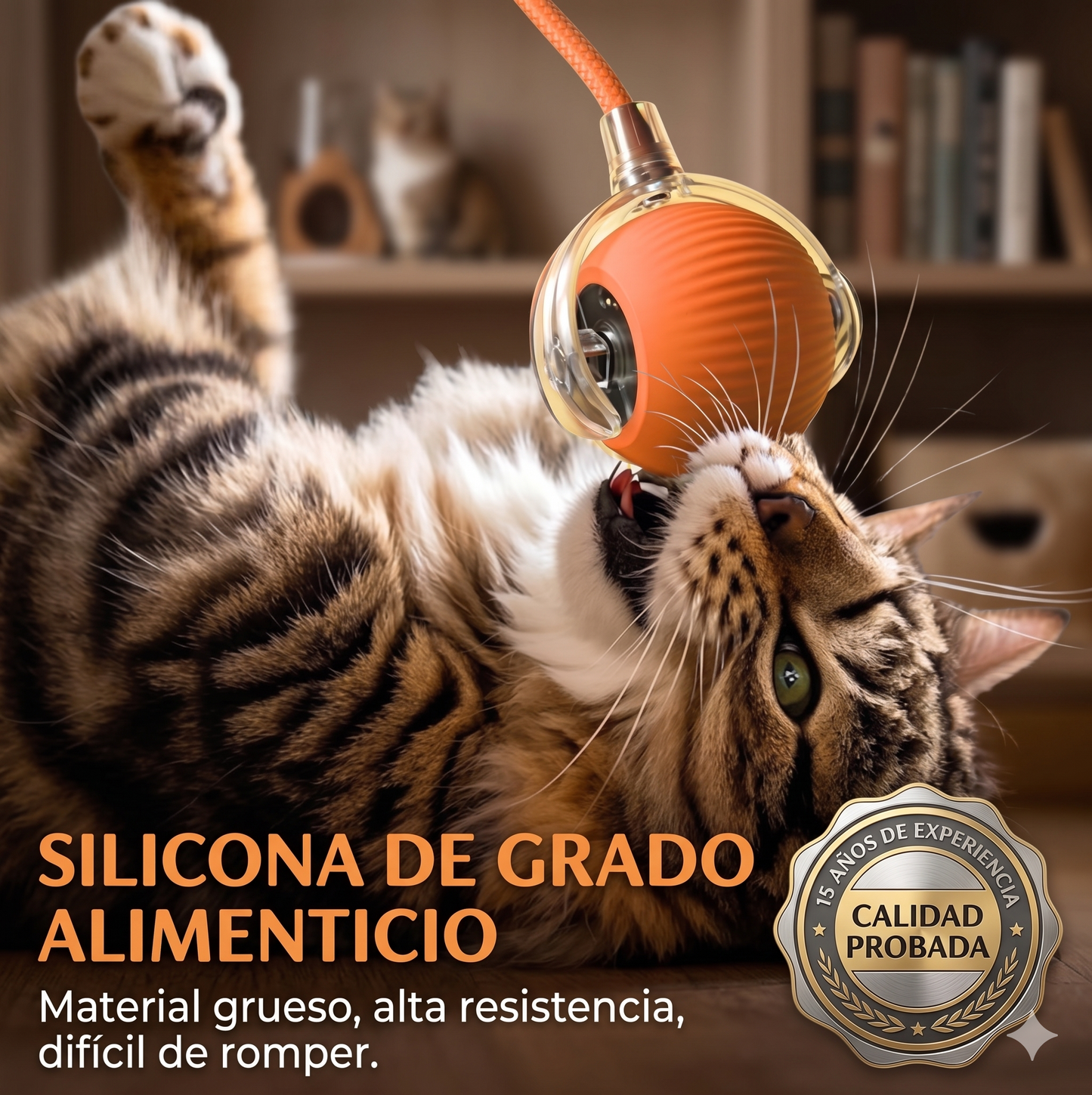 Pelota Interactiva Automática para Gatos — Rodante Recargable con Sensor