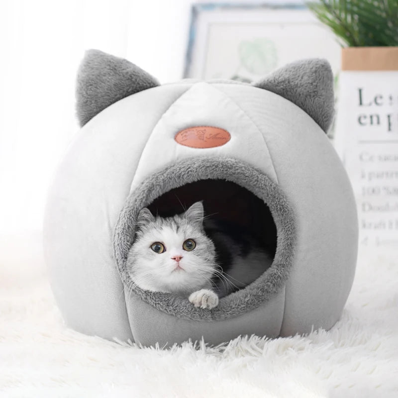 Cama Cueva para Gatos — Nido Cerrado Ultrassuave, Cálido y Antiestrés | Tallas S a XL