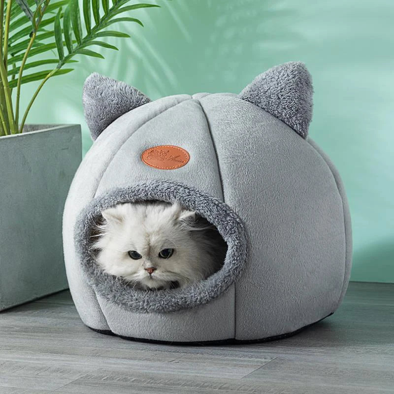 Cama Cueva para Gatos — Nido Cerrado Ultrassuave, Cálido y Antiestrés | Tallas S a XL