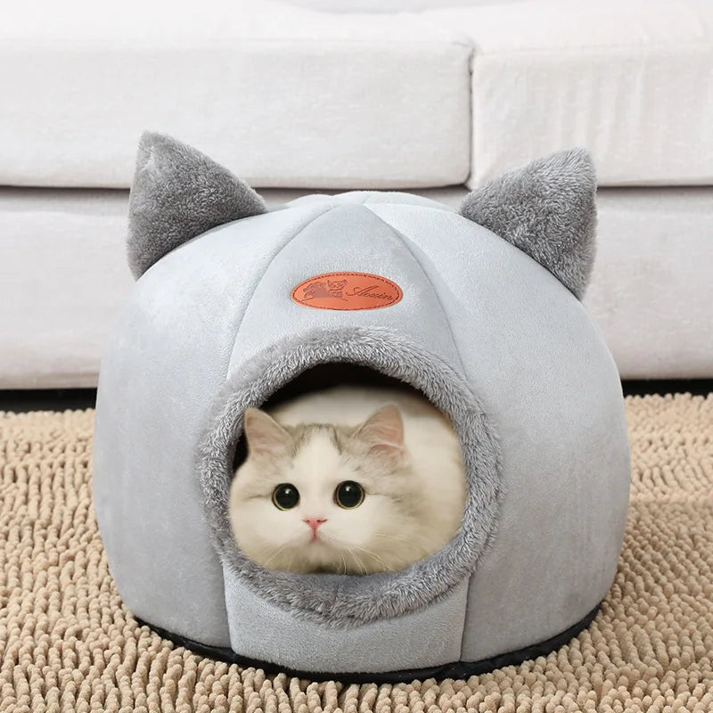 Cama Cueva para Gatos — Nido Cerrado Ultrassuave, Cálido y Antiestrés | Tallas S a XL