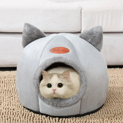 Cama Cueva para Gatos — Nido Cerrado Ultrassuave, Cálido y Antiestrés | Tallas S a XL