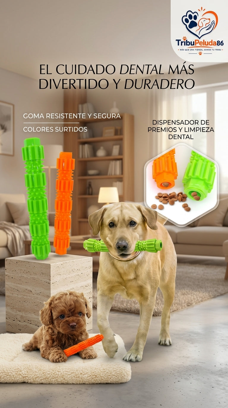 Juguete Mordedor Indestructible para Perros 🐶 Dispensador de Premios