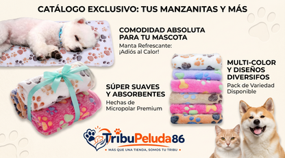 Manta Suave de Felpa para Perros y Gatos — Cálida, Lavable a Máquina | Varios Colores y Tallas