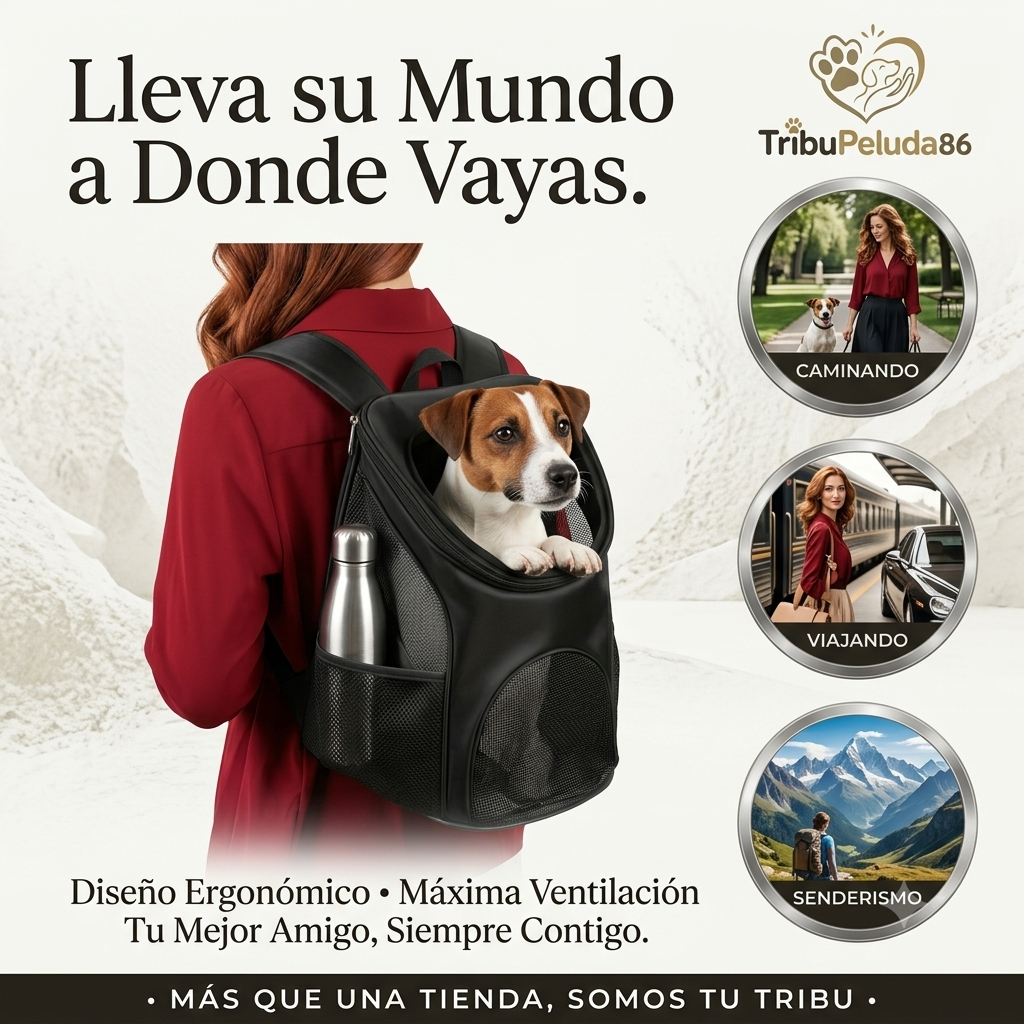 Mochila Transportadora para Perros - Bolsa Transpirable Plegable