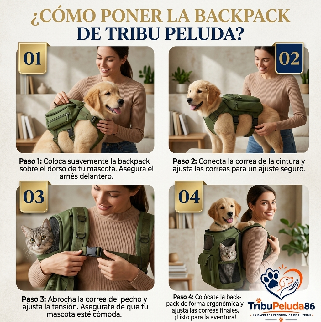 Mochila Transportadora para Mascotas - Bolsa Frente para Perros y Gatos