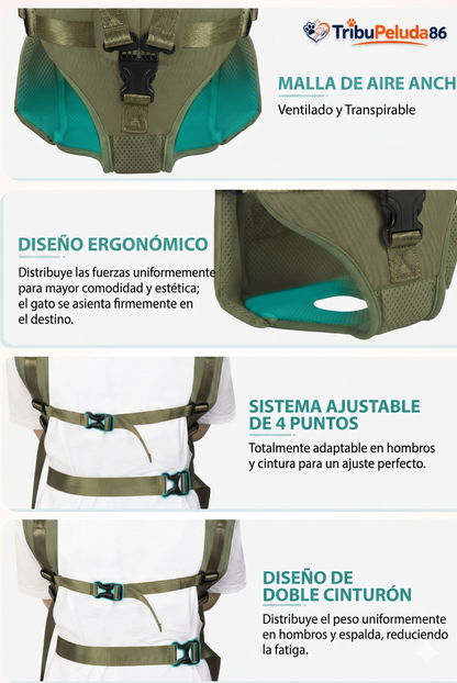 Interior acolchado de la mochila frontal — base rígida para mayor confort