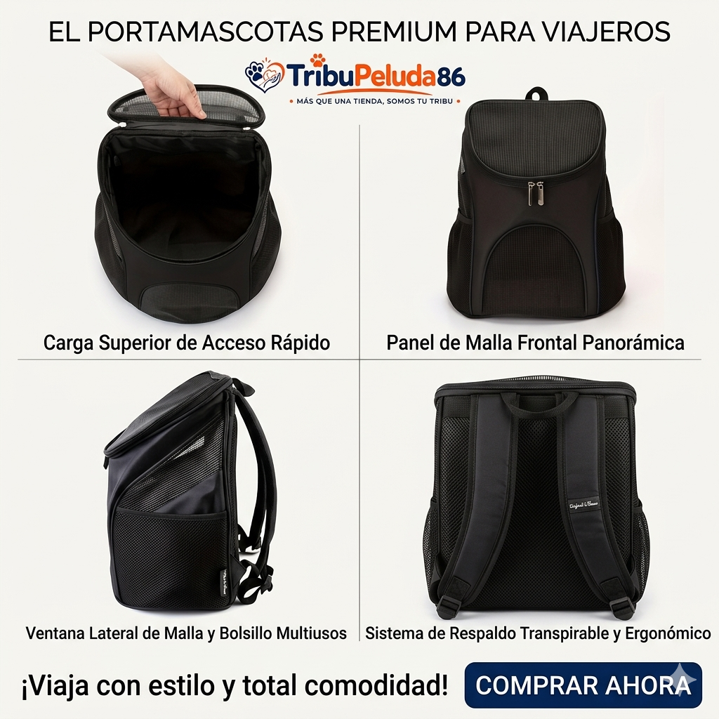 Mochila Transportadora para Perros - Bolsa Transpirable Plegable