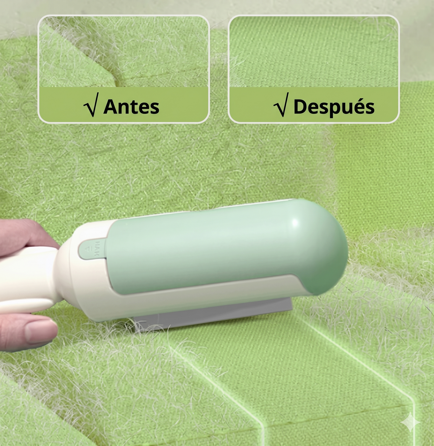 Quitapelos reutilizable limpiando cama de perro — ecológico y duradero