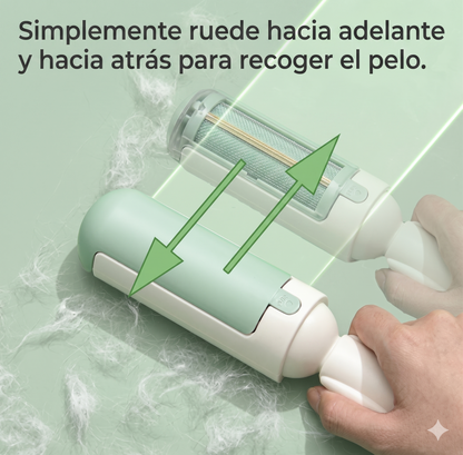 Quitapelos pasando por ropa con pelo de gato — limpio en una pasada