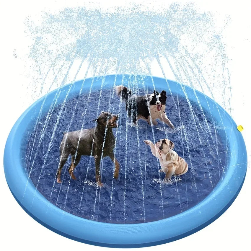 Piscina para Perros con Aspersor de Agua – Splash Pad Refrescante de Verano (100cm)