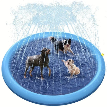 Piscina para Perros con Aspersor de Agua – Splash Pad Refrescante de Verano (100cm)