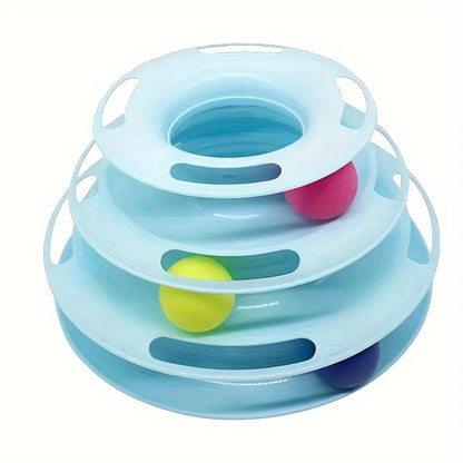 Torre Interactiva para Gatos con 3 Pisos y Bolas de Colores — Estimulación Mental y Física