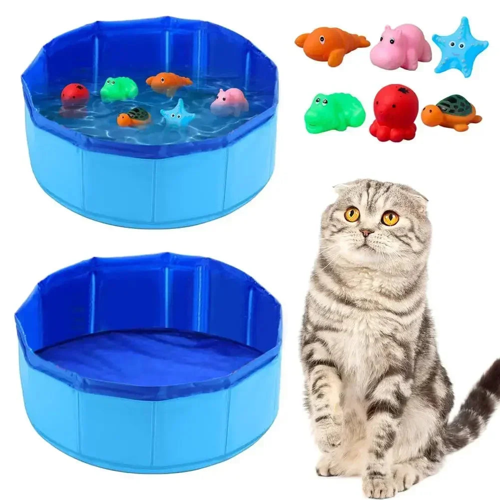 Piscina Plegable para Gatos y Perros — Baño Fresco Verano
