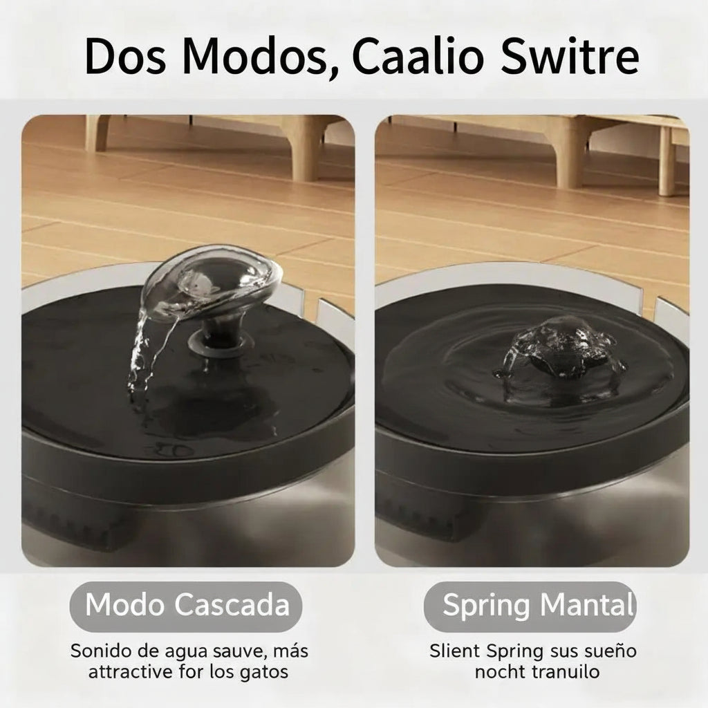 Fuente de Agua para Gatos - Silenciosa, Hidratación Automática