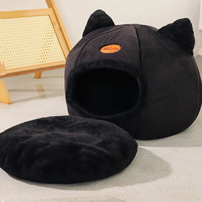 Cama Cueva para Gatos — Nido Cerrado Ultrassuave, Cálido y Antiestrés | Tallas S a XL