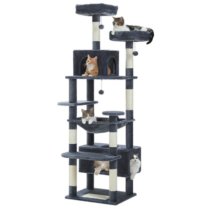 Árbol Rascador para Gatos con Hamaca y Plataformas — Torre Sisal Natural para Interior