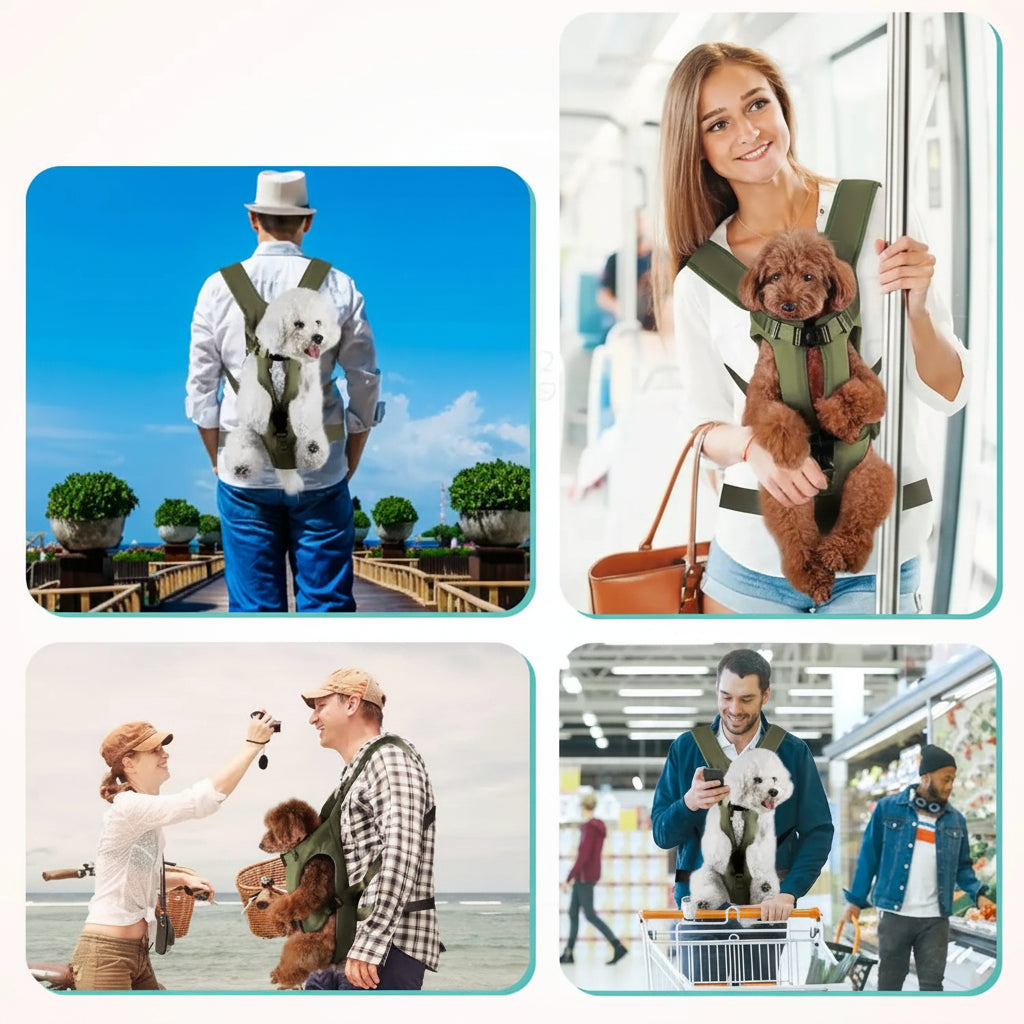 Mochila Transportadora para Mascotas - Bolsa Frente para Perros y Gatos