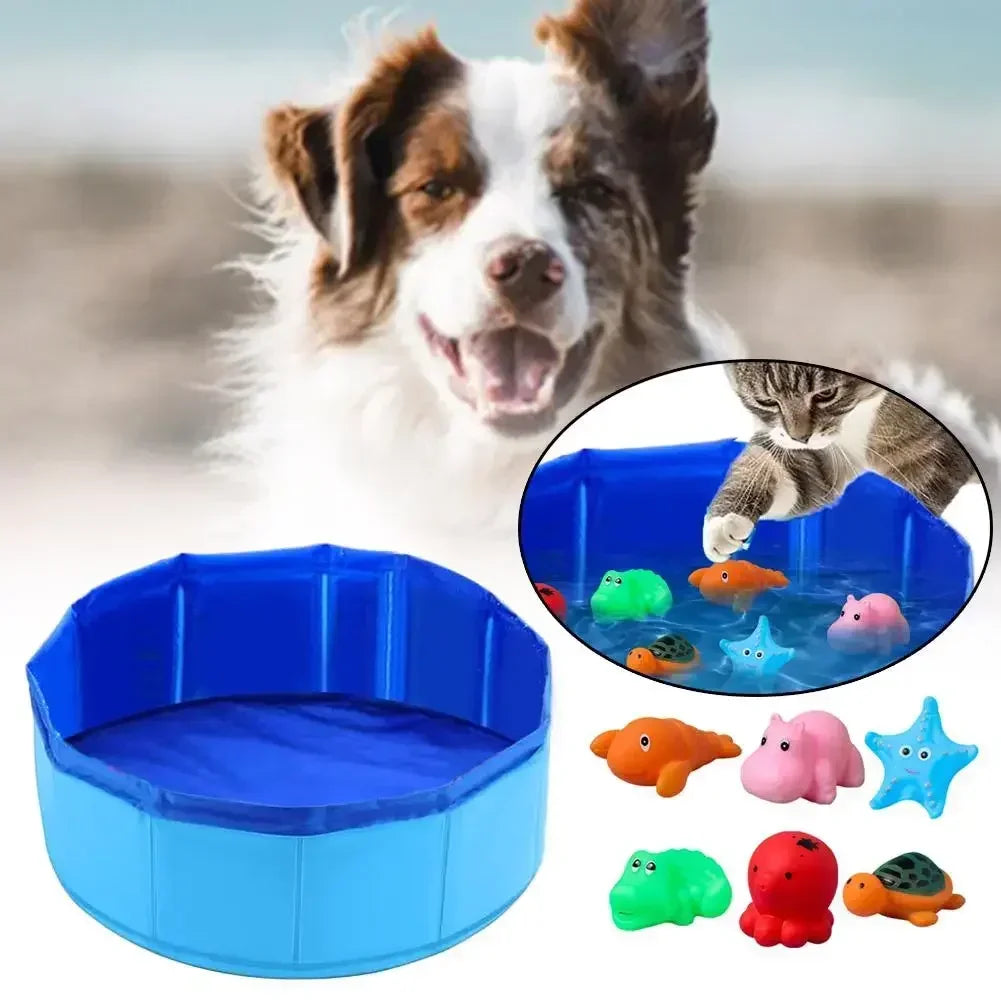 Piscina Plegable para Gatos y Perros — Baño Fresco Verano
