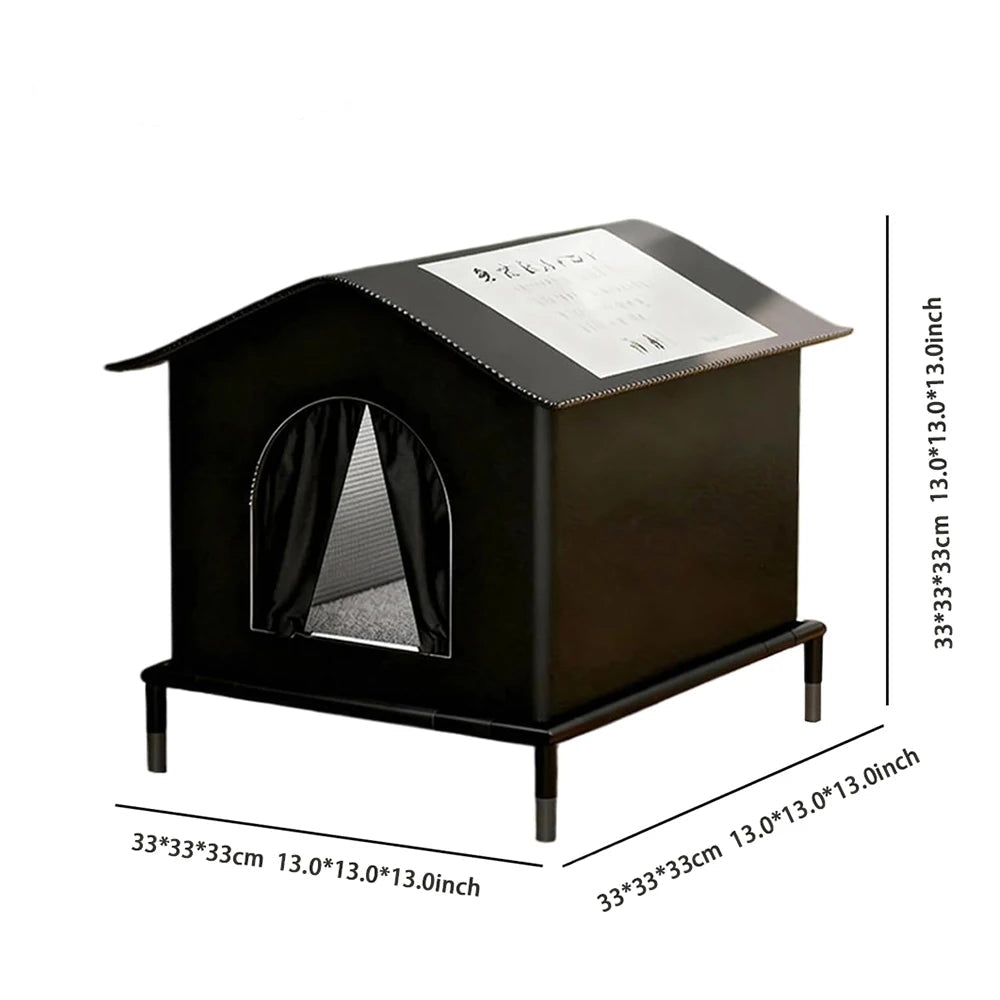 Caseta para Gatos Interior y Exterior — Impermeable,  Aislada del Frío, Todo el Año