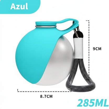 Botella de Agua Portátil 2 en 1 para Perros – Bebedero Plegable de Acero Inoxidable para Paseos y Viajes