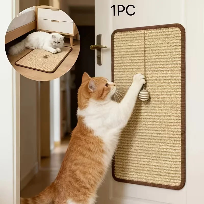 Rascador de Sisal para Gatos con Bola Colgante — Protege tu Sofá y Entretiene a tu Gato