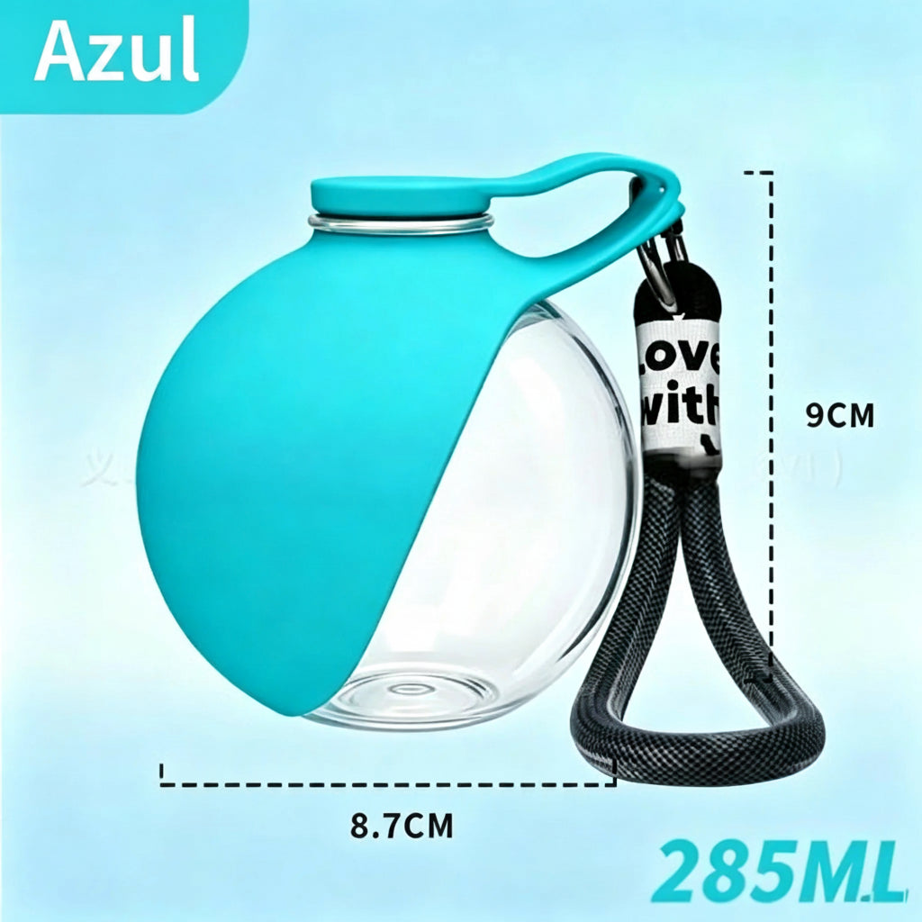 Botella de Agua Portátil 2 en 1 para Perros – Bebedero Plegable de Acero Inoxidable para Paseos y Viajes