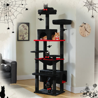 Árbol Rascador para Gatos con Hamaca y Plataformas — Torre Sisal Natural para Interior