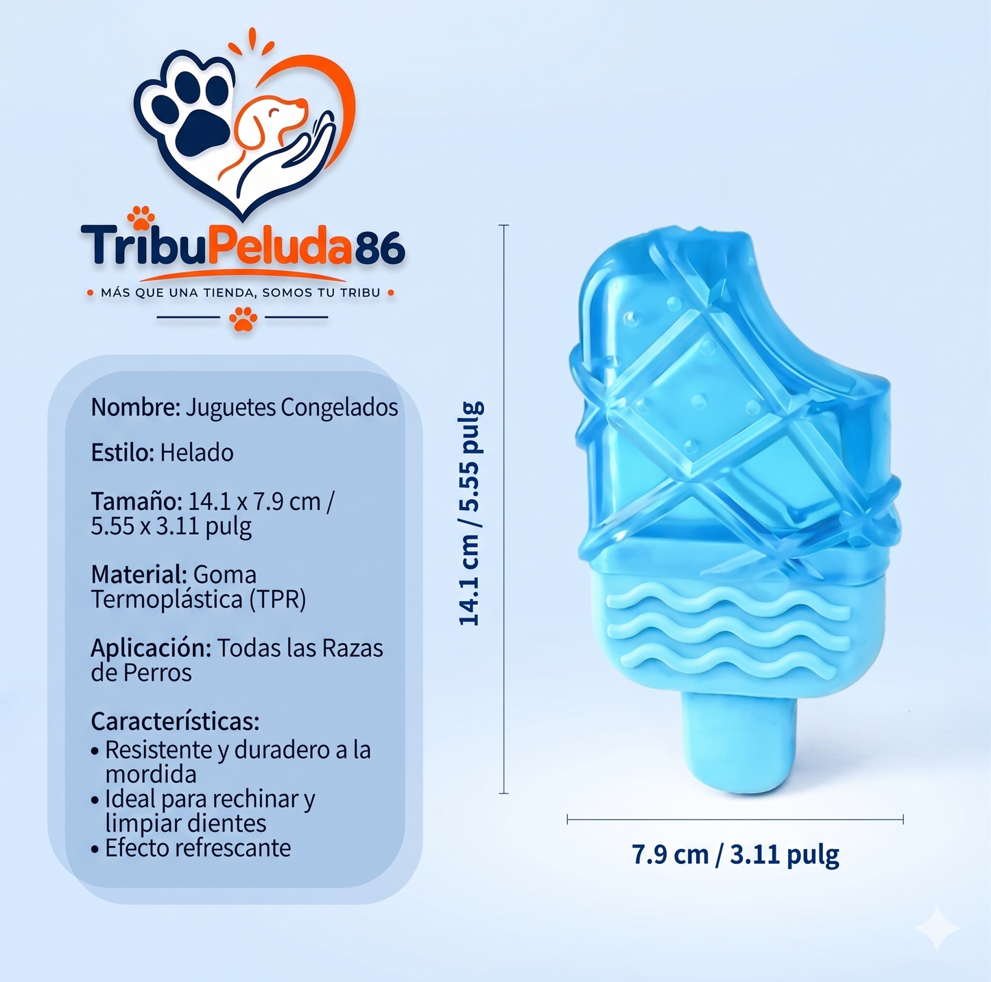 Juguete Refrescante Popsicle - Masticable Congelable para Perros y Gatos