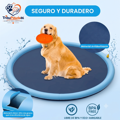 Piscina para Perros con Aspersor de Agua – Splash Pad Refrescante de Verano (100cm)