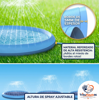 Piscina para Perros con Aspersor de Agua – Splash Pad Refrescante de Verano (100cm)