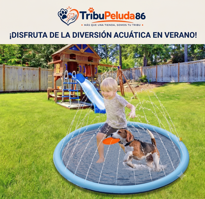 Piscina para Perros con Aspersor de Agua – Splash Pad Refrescante de Verano (100cm)