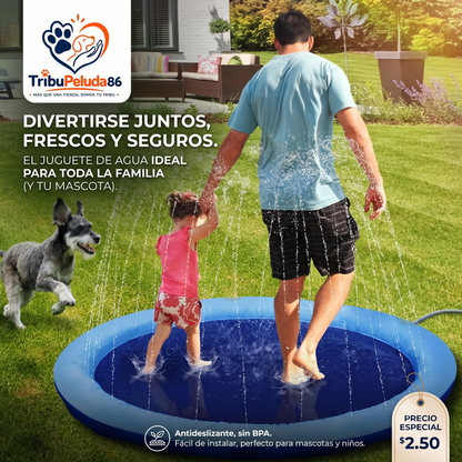 Piscina para Perros con Aspersor de Agua – Splash Pad Refrescante de Verano (100cm)